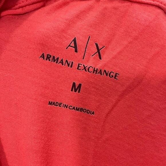 Armani Exchange Short Sleeve Top Logo Print Crewneck Cotton Pullover Pink Size M - Picture 6 of 6